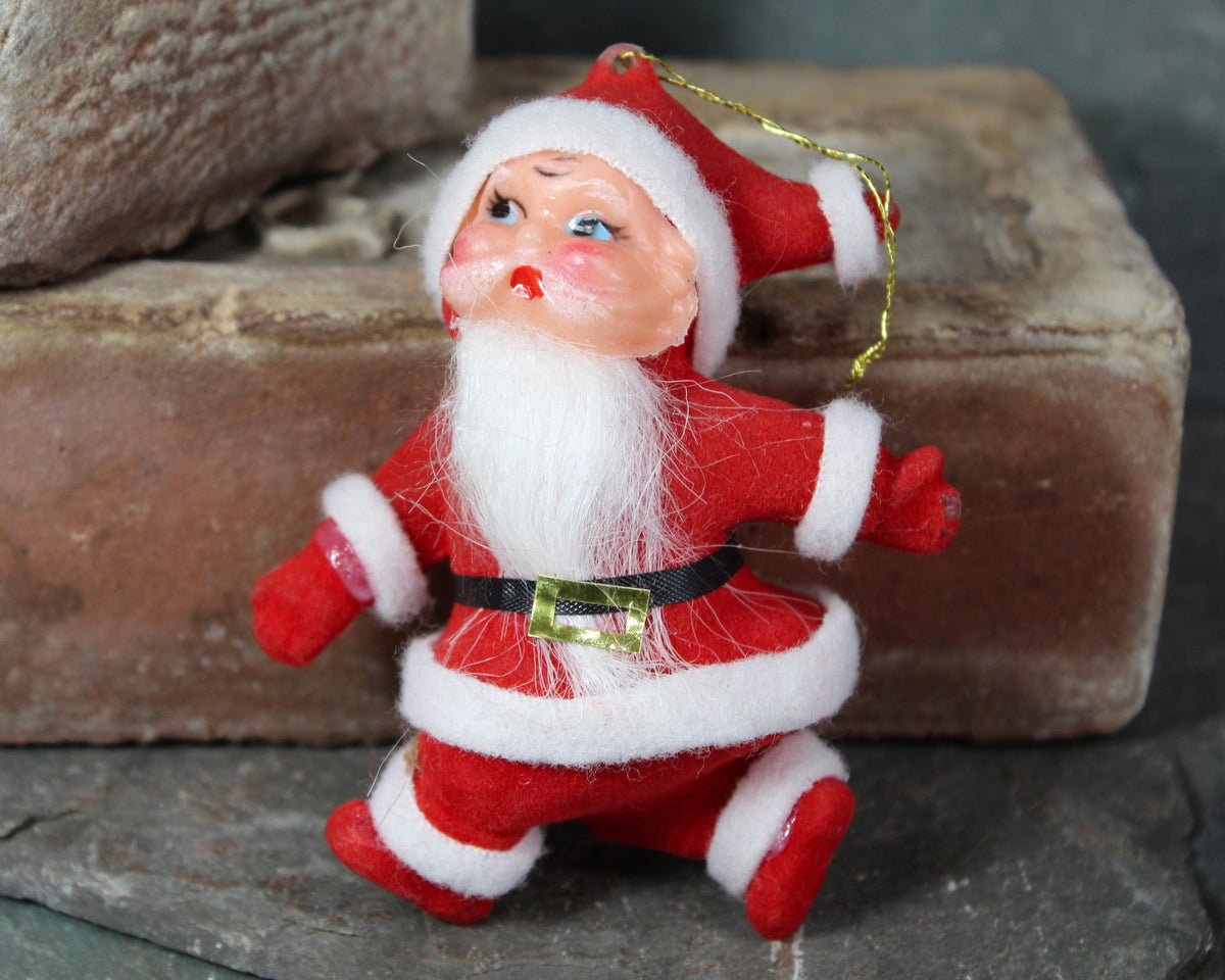 Vintage Strolling Santa Christmas Ornament | Circa 1950s | Made in