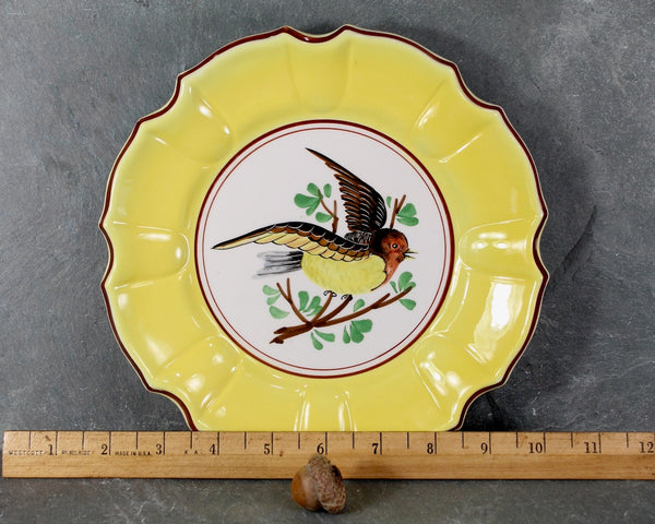 Italian Majolica Bird Salad Plate | Five Different Designs | 8" Diameter | Italian Ceramic | Bird Lover Gift | Bixley Shop