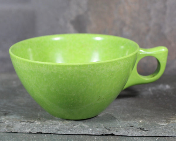 Set of 2 Mid-Century Melmac Cups in Celery Green | Color-Flyte Bright Green Cups | Bixley Shop