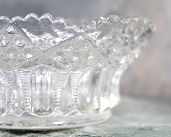 Mid-Century Pressed Glass Trinket Dish | Glass Dish | Candle Holder (Round Cande Included) | Bixley Shop