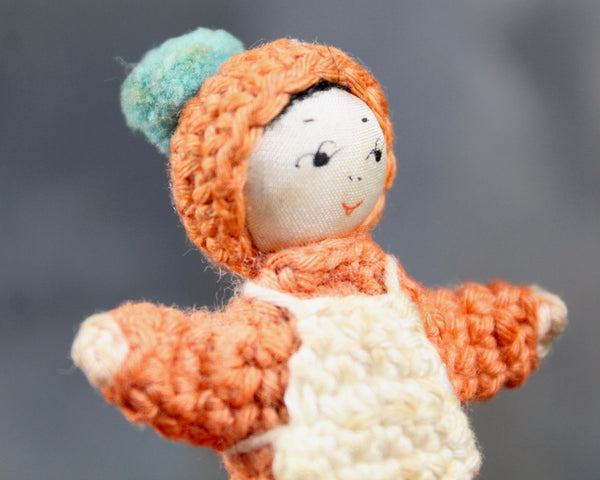 Amigurumi Shanghai Handmade Hand Painted Crocheted Mini Doll | Hand Painted Silk Faced Doll | Miniature Baby Doll | Chinese Doll