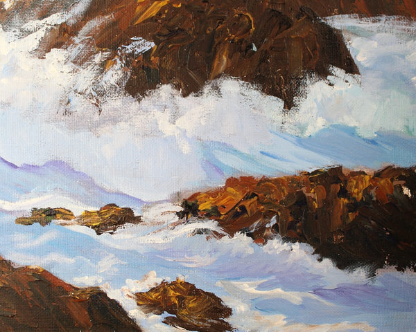 Original, Acrylic Seascape Painting | Mildred G Smith Signed on Back | Nautical Art | Framed Original Art 28x24" | Bixley Shop
