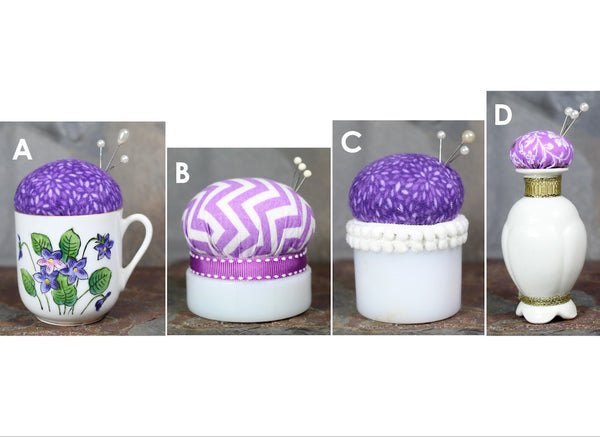 Purple Upcycled Pin Cushions | Pop of Purple Vintage Pin Cushions | Your Choice | Hand-Crafted by Bixley Shop