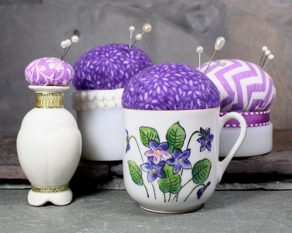 Purple Upcycled Pin Cushions | Pop of Purple Vintage Pin Cushions | Your Choice | Hand-Crafted by Bixley Shop