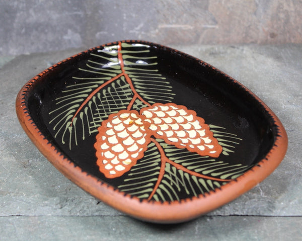 Vintage Stoneware Pine Cone Dish | Christmas Rustic Pine Cone Trinket Dish | Bixley Shop