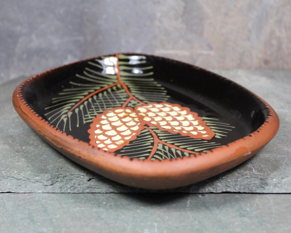 Vintage Stoneware Pine Cone Dish | Christmas Rustic Pine Cone Trinket Dish | Bixley Shop