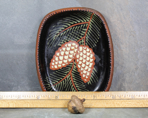 Vintage Stoneware Pine Cone Dish | Christmas Rustic Pine Cone Trinket Dish | Bixley Shop