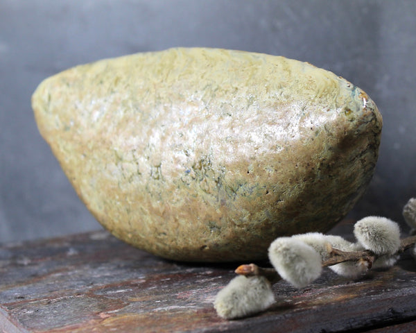 Seed Pod Sculpture | Art Sculpture | Hand Glazed Grey/Green Seed Pod