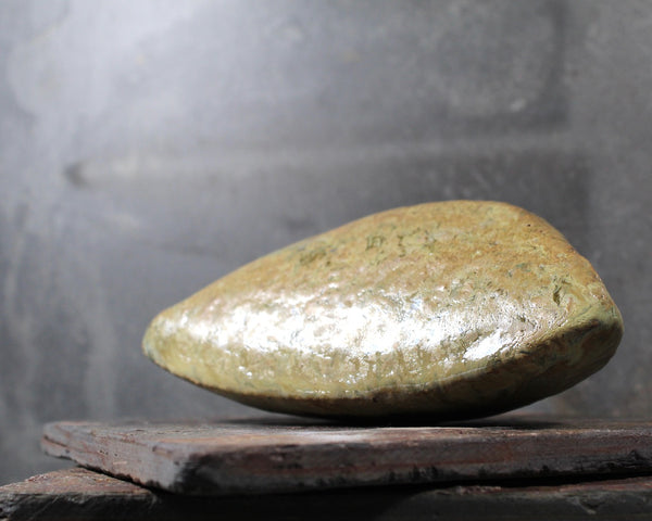Seed Pod Sculpture | Art Sculpture | Hand Glazed Grey/Green Seed Pod