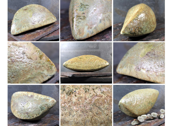 Seed Pod Sculpture | Art Sculpture | Hand Glazed Grey/Green Seed Pod