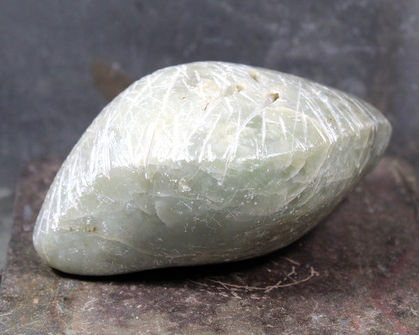 Seed Pod Stone Sculpture | Art Sculpture | Hand Carved Sea Foam Green Quartz-like Seed Pod