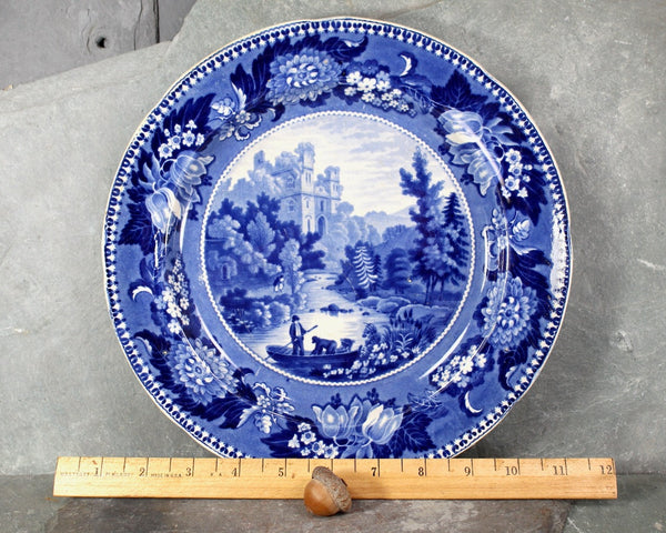 LC3 Historical Staffordshire Plate Bamborough Castle Blue Bell Series Adams 1825 | Bixley Shop