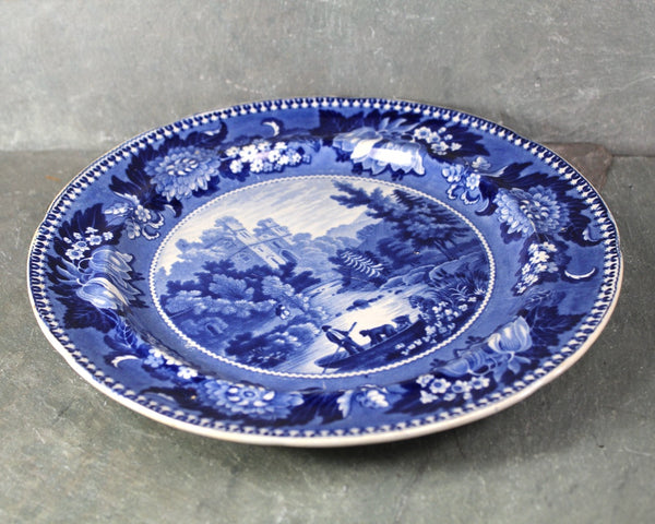 LC3 Historical Staffordshire Plate Bamborough Castle Blue Bell Series Adams 1825 | Bixley Shop
