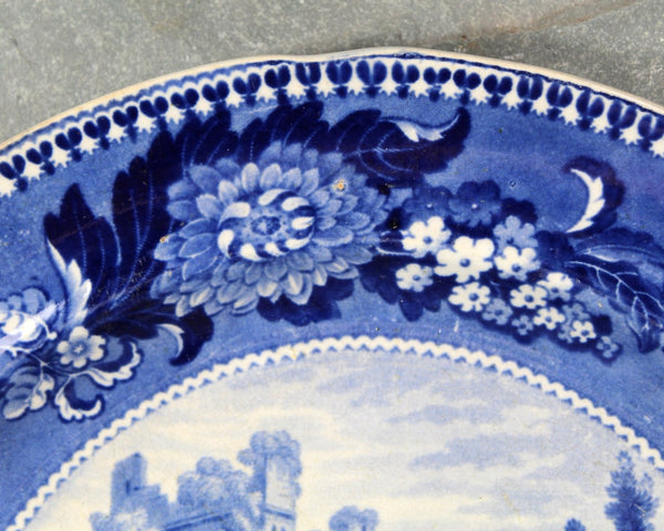 LC3 Historical Staffordshire Plate Bamborough Castle Blue Bell Series Adams 1825 | Bixley Shop