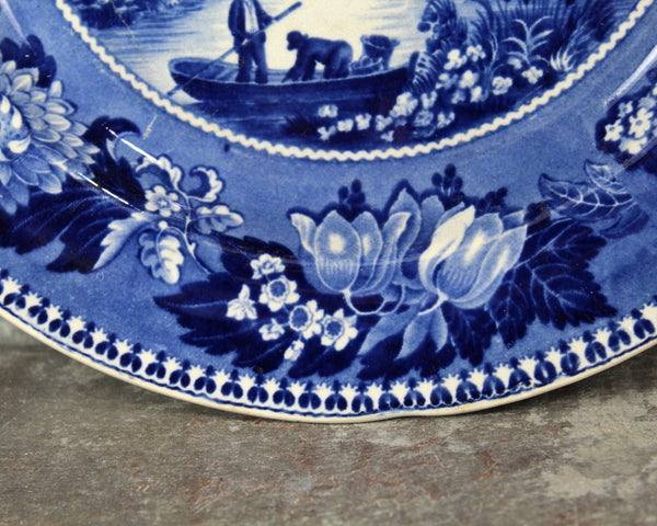 LC3 Historical Staffordshire Plate Bamborough Castle Blue Bell Series Adams 1825 | Bixley Shop
