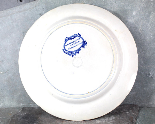LC3 Historical Staffordshire Plate Bamborough Castle Blue Bell Series Adams 1825 | Bixley Shop
