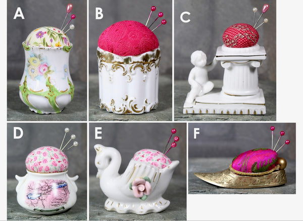Pink Upcycled Pin Cushions | Pretty in Pink | Vintage Pin Cushions | Your Choice | Hand-Crafted by Bixley Shop