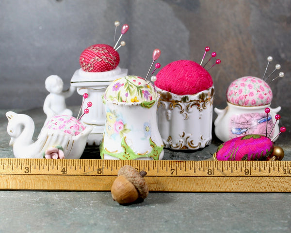 Pink Upcycled Pin Cushions | Pretty in Pink | Vintage Pin Cushions | Your Choice | Hand-Crafted by Bixley Shop