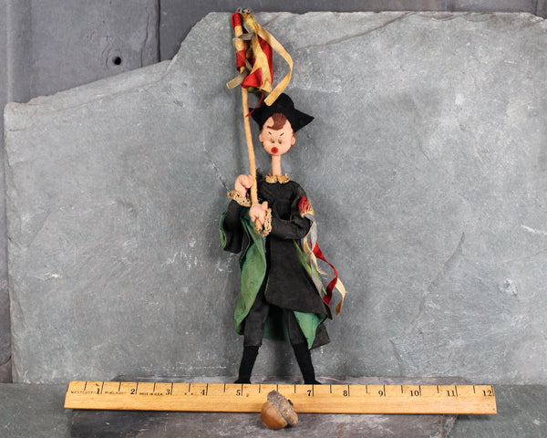 Vintage Wire and Cloth Doll Carrying Austrian Flag | Austrian Flag Bearer Doll