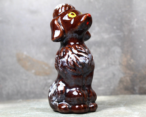 FOR POODLE LOVERS! | Vintage Hand Painted Ceramic Brown Poodle | Dog Lovers | Hand Painted Ceramic Poodle