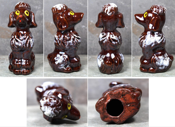 FOR POODLE LOVERS! | Vintage Hand Painted Ceramic Brown Poodle | Dog Lovers | Hand Painted Ceramic Poodle