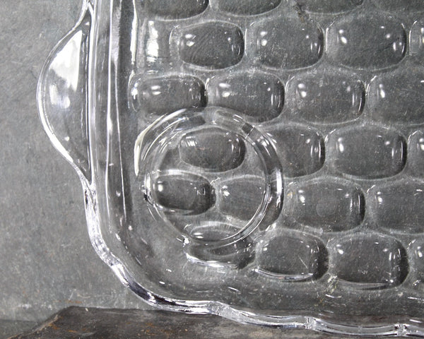 Art Deco Style Luncheon Divided Glass Plate | Glass Trinket Tray | Vanity Organizer | Condiment Serving Piece | Bixley Shop