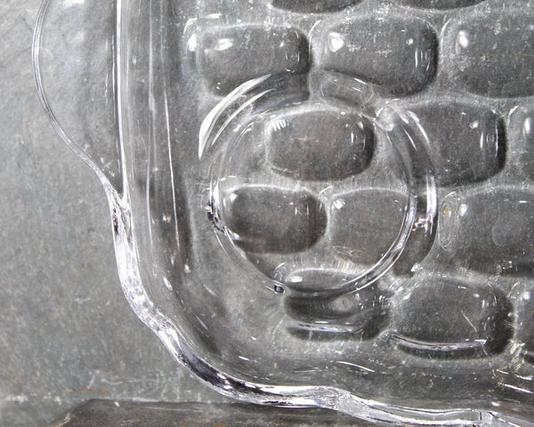 Art Deco Style Luncheon Divided Glass Plate | Glass Trinket Tray | Vanity Organizer | Condiment Serving Piece | Bixley Shop