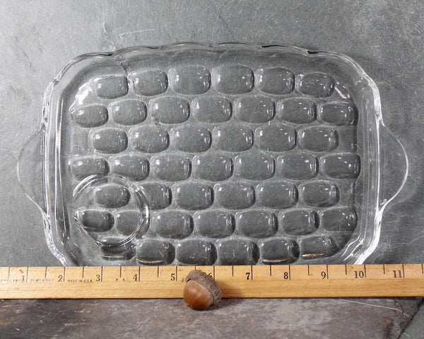 Art Deco Style Luncheon Divided Glass Plate | Glass Trinket Tray | Vanity Organizer | Condiment Serving Piece | Bixley Shop