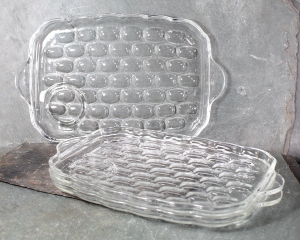 Art Deco Style Luncheon Divided Glass Plate | Glass Trinket Tray | Vanity Organizer | Condiment Serving Piece | Bixley Shop