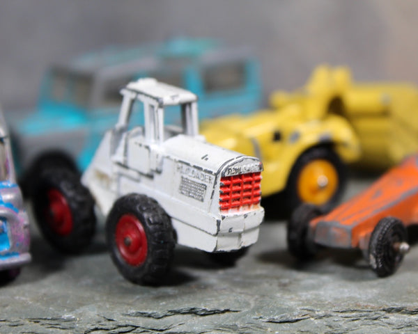 Set of 6 Vintage Die Cast Vehicles and 1 Lindberg Plastic Van| Tootsie Toys | Lesney | Michigan Scraper | Bixley Shop