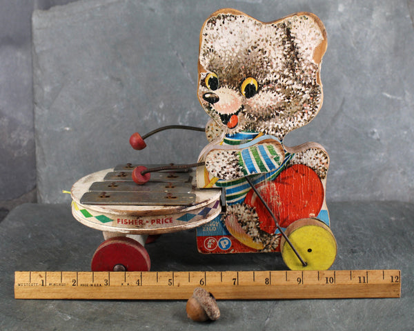 Fisher Price Shaggy Zilo | Xylophone Pull Toy | Antique Fisher Price Toy | Rustic Decor