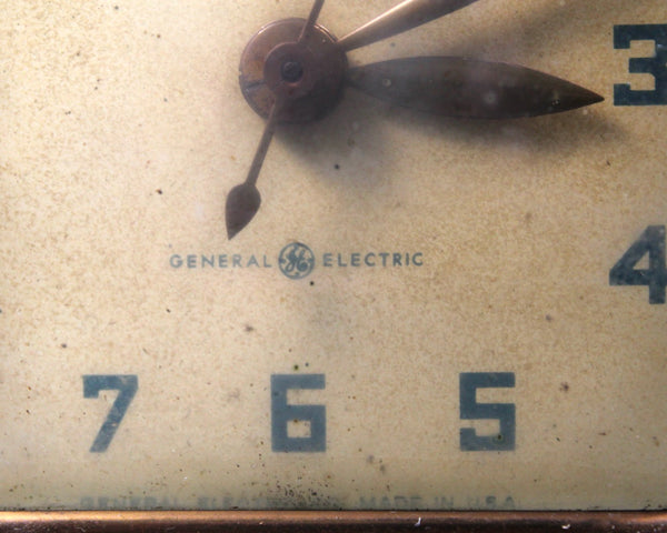 Vintage General Electric Mantel Clock | Wooden Electric Mantel Clock with Curved Glass | NOT WORKING | Bixley Shop
