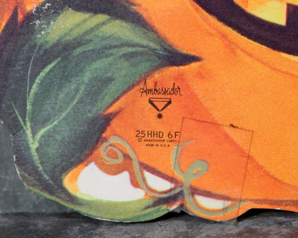 Vintage 9" Cardboard Halloween Decorations | Set of 3 | 1970s/80s Halloween | Halloween Witch & Jack-O-Lantern | Kids' Halloween Decor