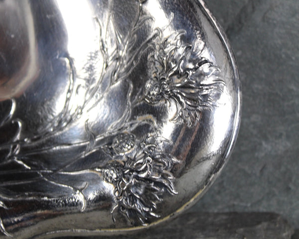 Vintage James W Tufts Silver Plated Dish | Triangle Thistle Dish | Vintage Silver Thistle Dish | James Walker Tufts