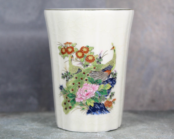 Vintage Peacock Vase | Vintage Japanese Porcelain Peacock Vase | Bixley Shop