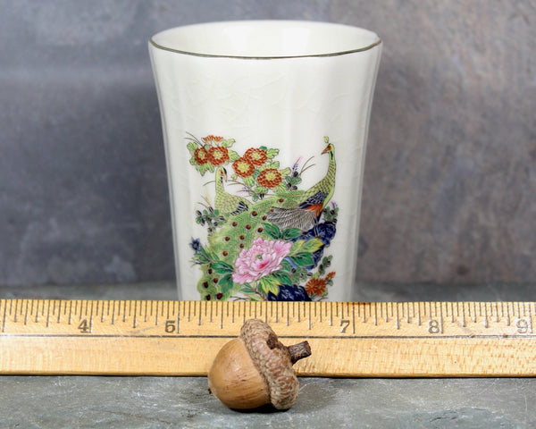 Vintage Peacock Vase | Vintage Japanese Porcelain Peacock Vase | Bixley Shop