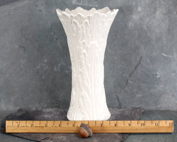 Vintage Lenox Leaf Vase | Cream Porcelain Lenox Vase | Mothers Day Gift