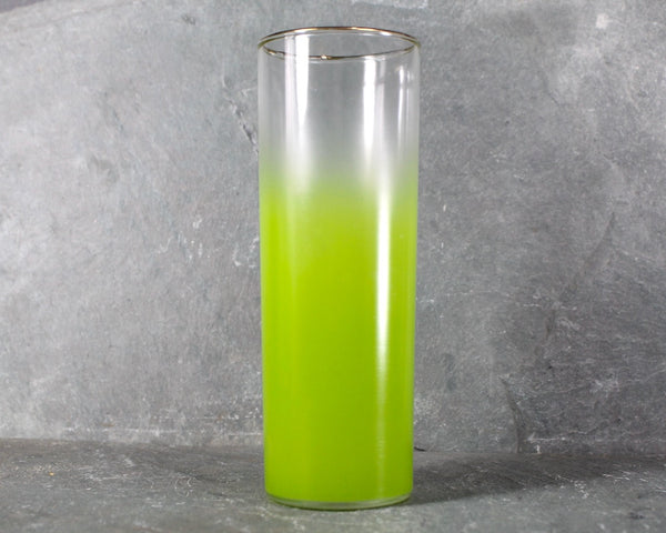 Set of 6 Vintage Ombre Highball Glasses | Celery Green Mid-Century Barware | 12oz Glasses | Retro Collins Glasses | Bixley Shop