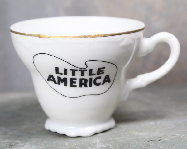 Vintage Souvenir Little America Cup and Saucer | Arizona, Utah, and Wyoming Souvenir | Keloin's Treasures Demitasse Cup & Saucer | Bixley Shop