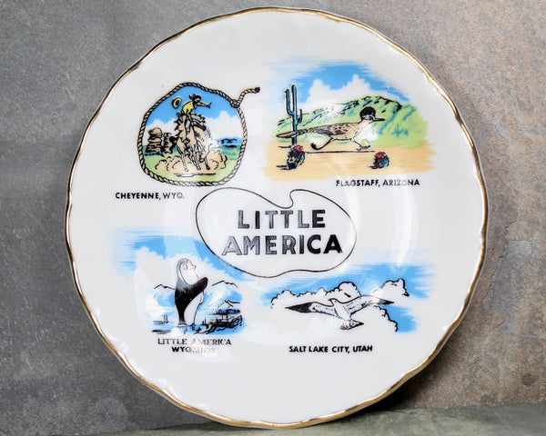 Vintage Souvenir Little America Cup and Saucer | Arizona, Utah, and Wyoming Souvenir | Keloin's Treasures Demitasse Cup & Saucer | Bixley Shop
