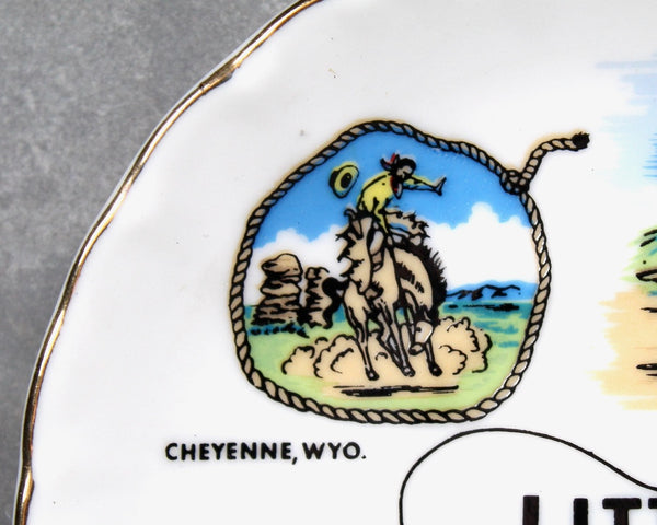 Vintage Souvenir Little America Cup and Saucer | Arizona, Utah, and Wyoming Souvenir | Keloin's Treasures Demitasse Cup & Saucer | Bixley Shop