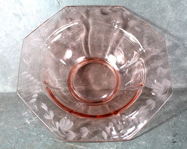 Antique Pink Depression Glass Bowl | Pink Glass Serving Bowl | Antique Candy Dish | Pretty in Pink! | Bixley Shop