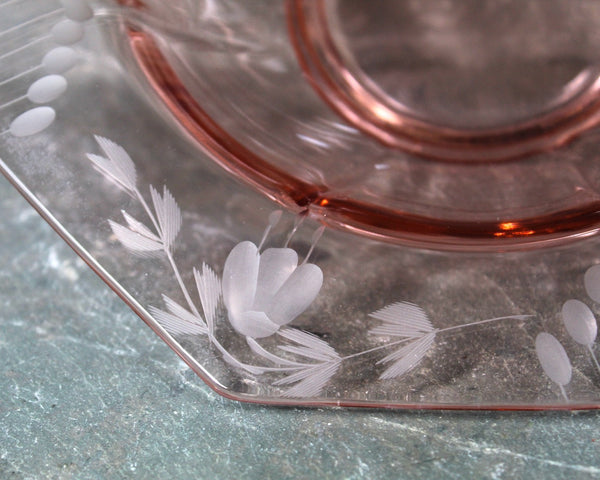 Antique Pink Depression Glass Bowl | Pink Glass Serving Bowl | Antique Candy Dish | Pretty in Pink! | Bixley Shop