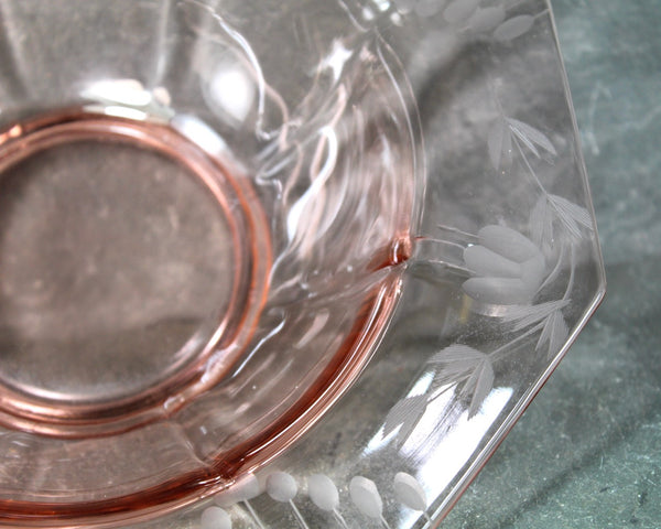 Antique Pink Depression Glass Bowl | Pink Glass Serving Bowl | Antique Candy Dish | Pretty in Pink! | Bixley Shop