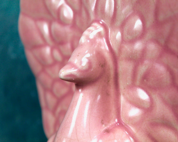 Peacock Planter | Vintage Pink Peacock Ceramic Planter | Vintage American Pottery | Small Planter | Bixley Shop