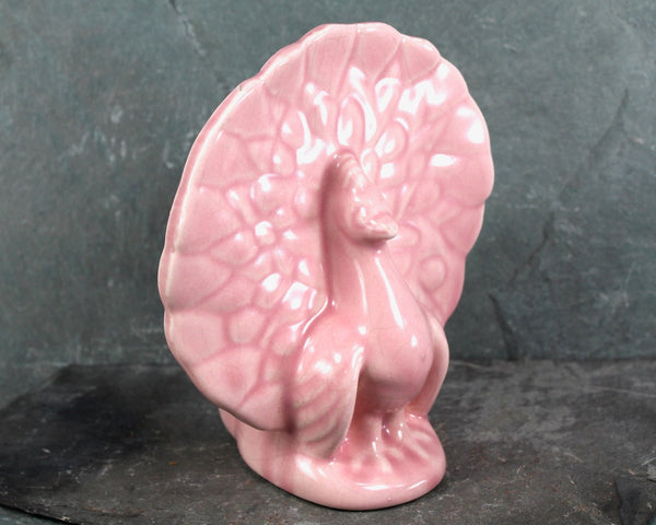 Peacock Planter | Vintage Pink Peacock Ceramic Planter | Vintage American Pottery | Small Planter | Bixley Shop