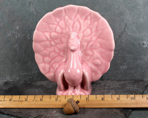 Peacock Planter | Vintage Pink Peacock Ceramic Planter | Vintage American Pottery | Small Planter | Bixley Shop