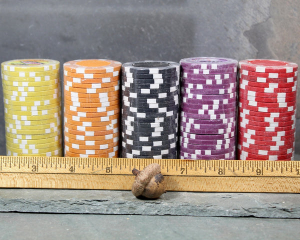 Stack of 25 Poker Chips | Your Choice of Color | Vintage Las Vegas | Heavy Resin Poker Chips