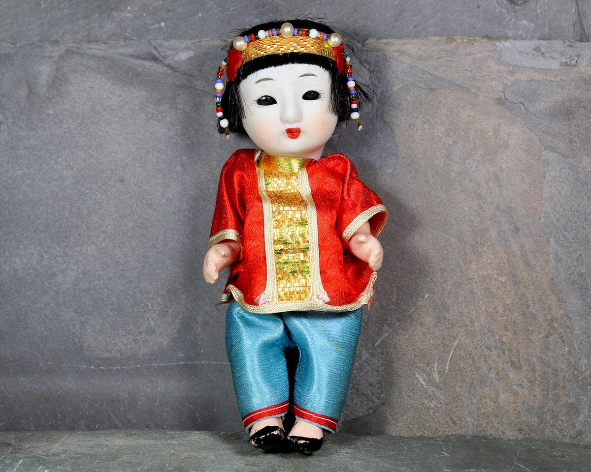 Vintage Sleeping Doll Japanese Bisque Porcelain Push Voice China