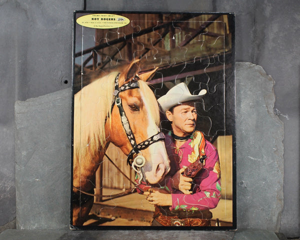 Set of 2 Vintage Frame-Tray Puzzles | Cardboard Interlocking Puzzles | Roy Rogers Puzzle | Quickdraw McGraw Puzzle | Bixley Shop